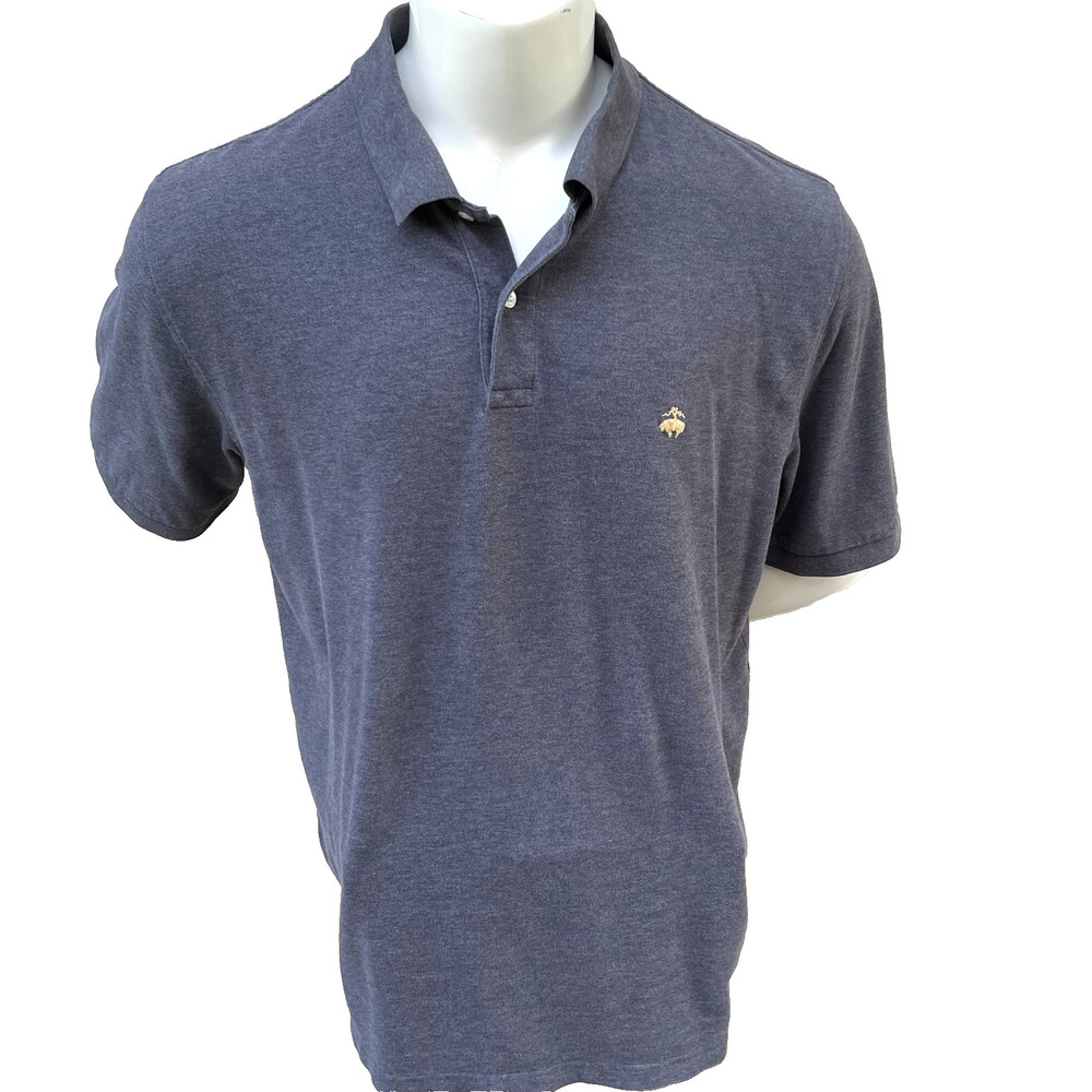 Brooks Brothers Polo Shirt Mens XXL Grey Cotton Pique Short Sleeve